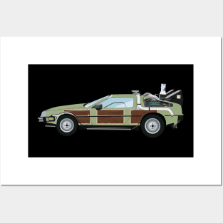 BTTF Delorean Family Truckster - Lou Glutz Motors Posters and Art